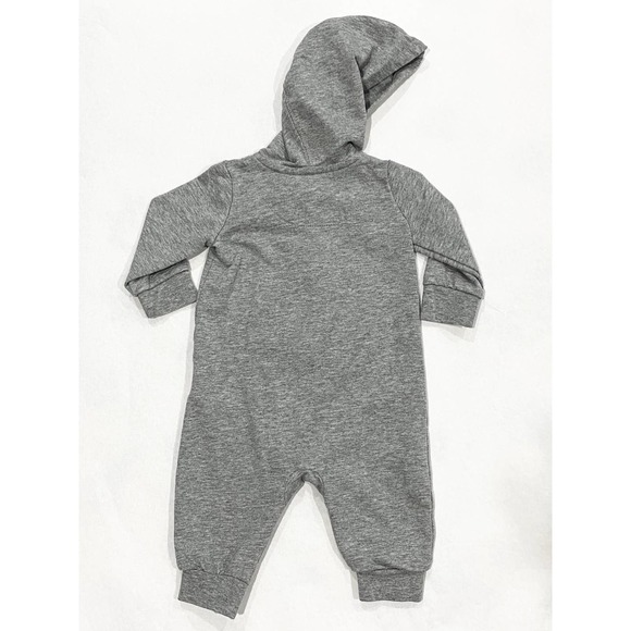 Gray Nike One Piece | Infants Zip Front Long-Sleeve Hooded Coverall - Picture 7 of 10